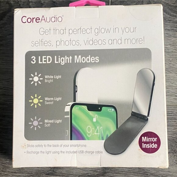 Core Audio Selfie Light & Mirror For Smartphones-NEW In Box - Picture 3 of 4